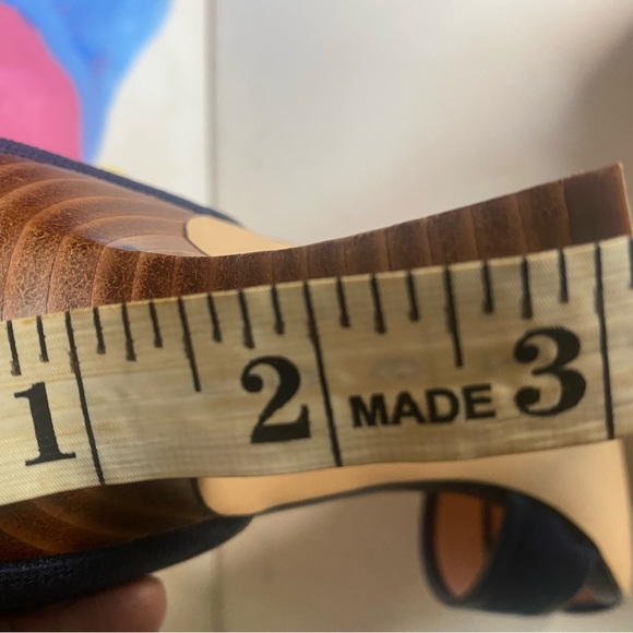 J Crew Navy Cross Strap Canvas And Leather Trim Open Toe Sandals Size 12 - Picture 7 of 7